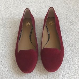 Ann Taylor Wine suede flat heel